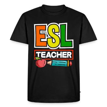ESL Teacher Linguist Multilingual Teaching - Men's Premium Organic T-Shirt - black - Front - Nico (187cm)