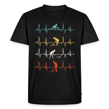 Joueur de curling pour un battement de cœur Curler - T-shirt Premium bio Homme - noir - Devant - Nico (187cm)