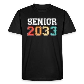 Senior 2033 Graduation Retro Vintage - Men's Premium Organic T-Shirt - black - Front - Nico (187cm)