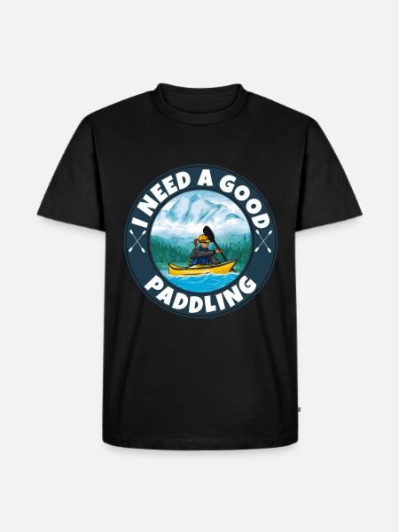 Kajak fahren - Männer Premium Bio T-Shirt - Schwarz