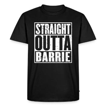 Straight Outta Barrie Vintage - T-shirt Premium bio Homme - noir - Devant - Nico (187cm)
