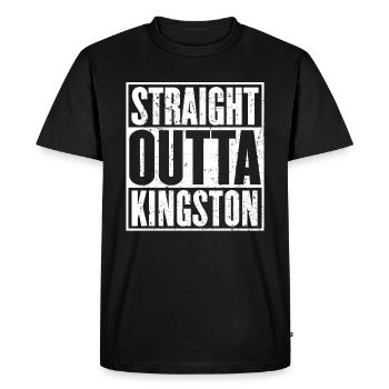 Straight Outta Kingston Vintage - Men's Premium Organic T-Shirt - black - Front - Nico (187cm)