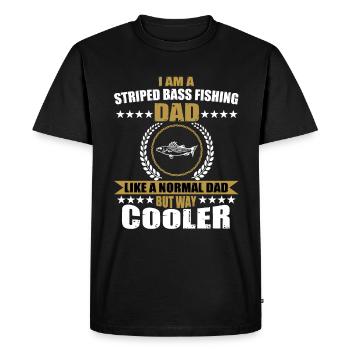 Père de perchoir rayé - T-shirt Premium bio Homme - noir - Devant - Nico (187cm)