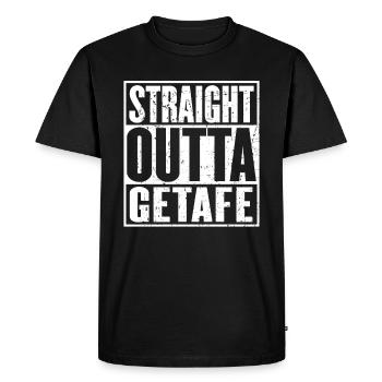 Straight Outta Getafe Vintage - Men's Premium Organic T-Shirt - black - Front - Nico (187cm)