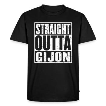 Straight Outta Gijón Vintage - Men's Premium Organic T-Shirt - black - Front - Nico (187cm)