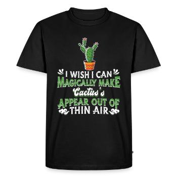 Cactus shrub Cacti prickly garden gardener - Men's Premium Organic T-Shirt - black - Front - Nico (187cm)