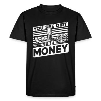Prospector - Men's Premium Organic T-Shirt - black - Front - Nico (187cm)
