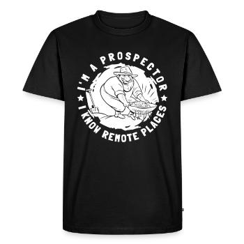 Prospector - Men's Premium Organic T-Shirt - black - Front - Nico (187cm)