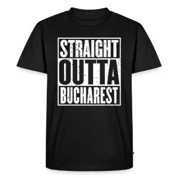 Straight Outta Bucarest Vintage - T-shirt Premium bio Homme - noir - Devant - Nico (187cm)