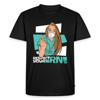 Infirmier - T-shirt Premium bio Homme - noir - Devant - Nico (187cm)