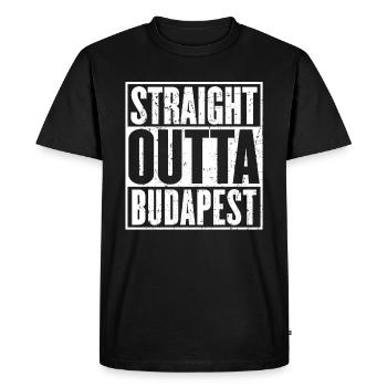 Straight Outta Budapest Vintage - T-shirt Premium bio Homme - noir - Devant - Nico (187cm)