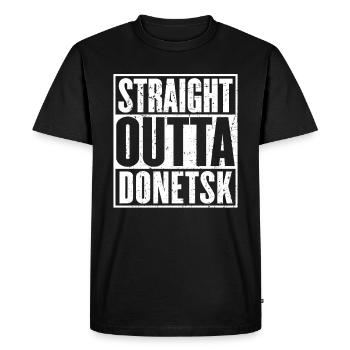 Straight Outta Donetsk Vintage - T-shirt Premium bio Homme - noir - Devant - Nico (187cm)