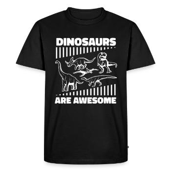 Dinosaure Dino Paléonthologue - T-shirt Premium bio Homme - noir - Devant - Nico (187cm)