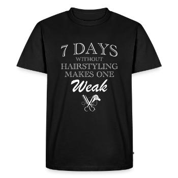 Coiffeur Coiffeur Coiffure Coiffure Coiffure Coiffure - T-shirt Premium bio Homme - noir - Devant - Nico (187cm)