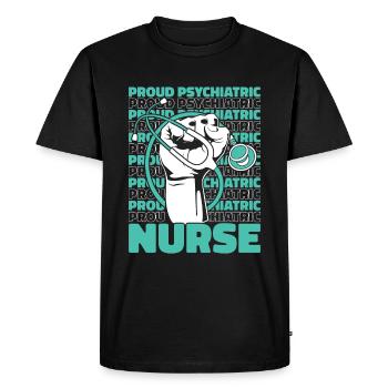 Infirmier - T-shirt Premium bio Homme - noir - Devant - Nico (187cm)