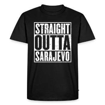 Straight Outta Sarajevo Vintage - Men's Premium Organic T-Shirt - black - Front - Nico (187cm)