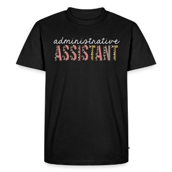 Administrative Assistant Leopard Print Funny Gift - Men's Premium Organic T-Shirt - black - Front - Nico (187cm)