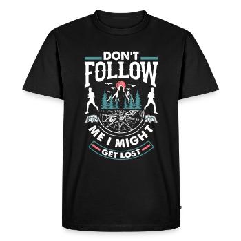 Orienteer Runner Running Orienteering Don't - Men's Premium Organic T-Shirt - black - Front - Nico (187cm)
