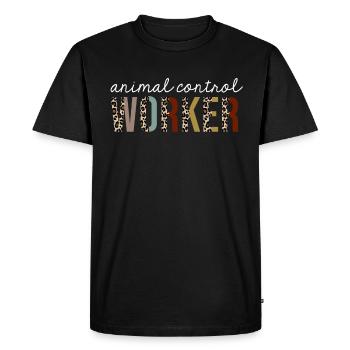 Cadeau drôle d'impression de léopard de travailleur de contrôle des animaux - T-shirt Premium bio Homme - noir - Devant - Nico (187cm)