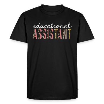 Educational Assistant Leopard Print Funny Gift - Men's Premium Organic T-Shirt - black - Front - Nico (187cm)