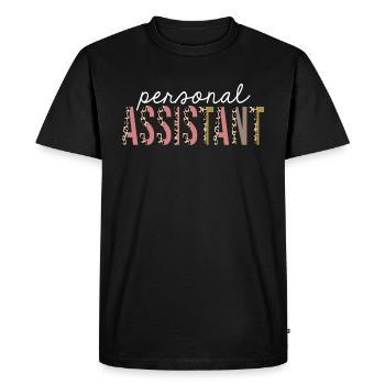Personal Assistant Leopard Print Funny Gift - Men's Premium Organic T-Shirt - black - Front - Nico (187cm)