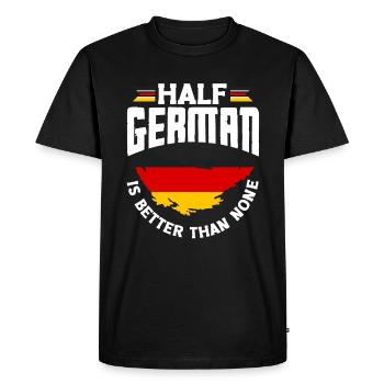 German Germany German Flag Half German Is Better - Men's Premium Organic T-Shirt - black - Front - Nico (187cm)