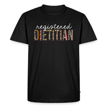 Registered Dietitian Leopard Print Funny Gift - Men's Premium Organic T-Shirt - black - Front - Nico (187cm)