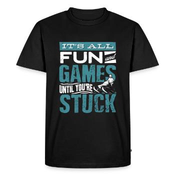 Faire de la motoneige, c’est tout le plaisir et - T-shirt Premium bio Homme - noir - Devant - Nico (187cm)