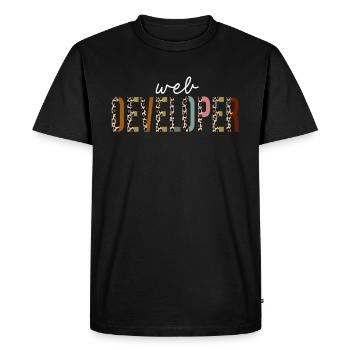 développeur web Leopard Print Funny Gift - T-shirt Premium bio Homme - noir - Devant - Nico (187cm)