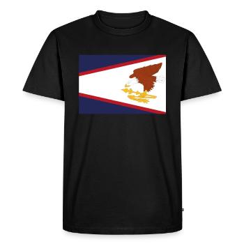 Drapeau officiel des Samoa américaines Pays américain - T-shirt Premium bio Homme - noir - Devant - Nico (187cm)