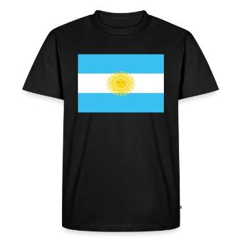 Official Argentina Flag Argentinian Country Pride - Men's Premium Organic T-Shirt - black - Front - Nico (187cm)