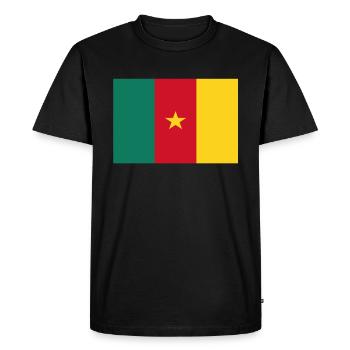 Official Cameroon Flag Cameroonian Country Pride - Men's Premium Organic T-Shirt - black - Front - Nico (187cm)
