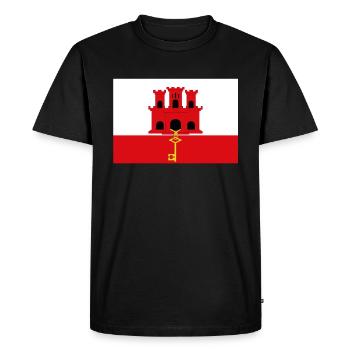 Official Gibraltar Flag Gibraltarian Country Pride - Men's Premium Organic T-Shirt - black - Front - Nico (187cm)