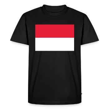 Drapeau officiel de Monaco Monégasque Pays monégasque - T-shirt Premium bio Homme - noir - Devant - Nico (187cm)