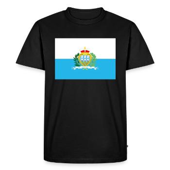 Drapeau officiel de Saint-Marin Sammarinese Country Pride - T-shirt Premium bio Homme - noir - Devant - Nico (187cm)