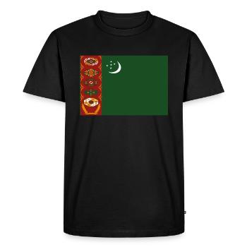 Drapeau officiel du Turkménistan Turkmène Turkmène - T-shirt Premium bio Homme - noir - Devant - Nico (187cm)