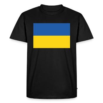 Official Ukraine Flag Ukrainian Country Pride - Men's Premium Organic T-Shirt - black - Front - Nico (187cm)