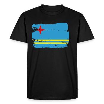 Drapeau officiel Aruba Aruba Country Pride Vintage - T-shirt Premium bio Homme - noir - Devant - Nico (187cm)
