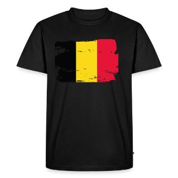 Drapeau officiel de la Belgique Fierté du pays belge - T-shirt Premium bio Homme - noir - Devant - Nico (187cm)