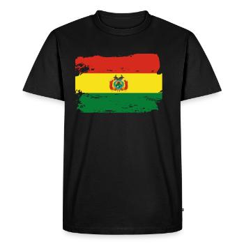 Drapeau officiel de la Bolivie Fierté du pays bolivien - T-shirt Premium bio Homme - noir - Devant - Nico (187cm)