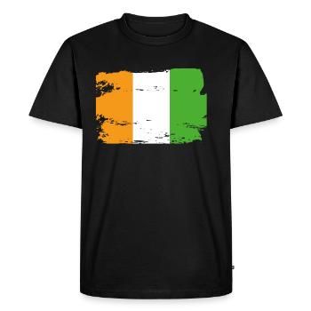 Drapeau officiel de la Côte d’Ivoire Pays de côte d’Ivoire - T-shirt Premium bio Homme - noir - Devant - Nico (187cm)