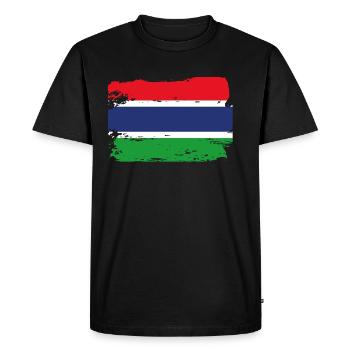 Drapeau officiel de la Gambie Pays géorgien gambien - T-shirt Premium bio Homme - noir - Devant - Nico (187cm)