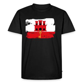 Official Gibraltar Flag Gibraltarian Country - Men's Premium Organic T-Shirt - black - Front - Nico (187cm)