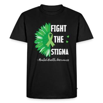 Lutter contre la stigmatisation Sensibilisation à la santé mentale - T-shirt Premium bio Homme - noir - Devant - Nico (187cm)