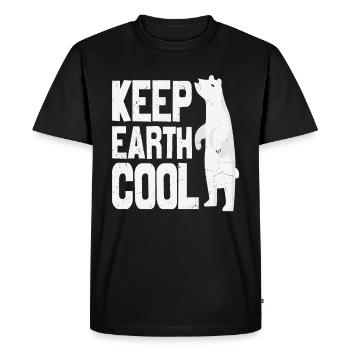 Gardez la Terre au frais La Terre protège l’ours polaire Animal - T-shirt Premium bio Homme - noir - Devant - Nico (187cm)