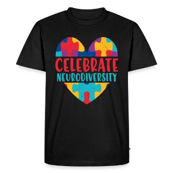 Celebrate Neurodiversity Neurodiversity Quotes - Men's Premium Organic T-Shirt - black - Front - Nico (187cm)