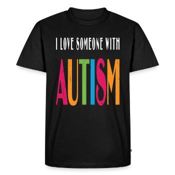 I Love Someone With Autism Autism Retro - Men's Premium Organic T-Shirt - black - Front - Nico (187cm)