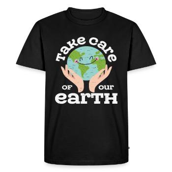 Prenez soin de vos citations de protection de la Terre - T-shirt Premium bio Homme - noir - Devant - Nico (187cm)