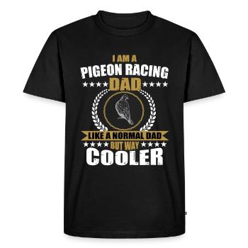 Drôle de père de course de pigeons - T-shirt Premium bio Homme - noir - Devant - Nico (187cm)