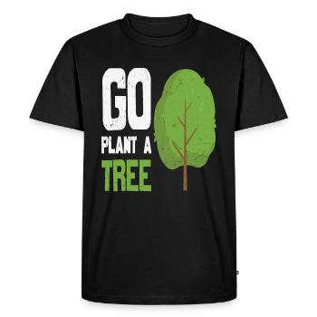Aller planter une forêt d’arbres Citations - T-shirt Premium bio Homme - noir - Devant - Nico (187cm)